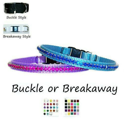 Small Dog Collar 1 Row Crystals - For small dogs and cats - dog-collar-fancy