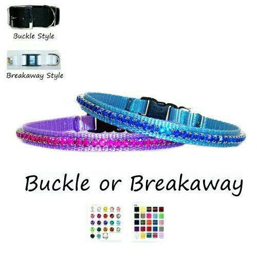 Small Dog Collar 1 Row Crystals - For small dogs and cats - dog-collar-fancy