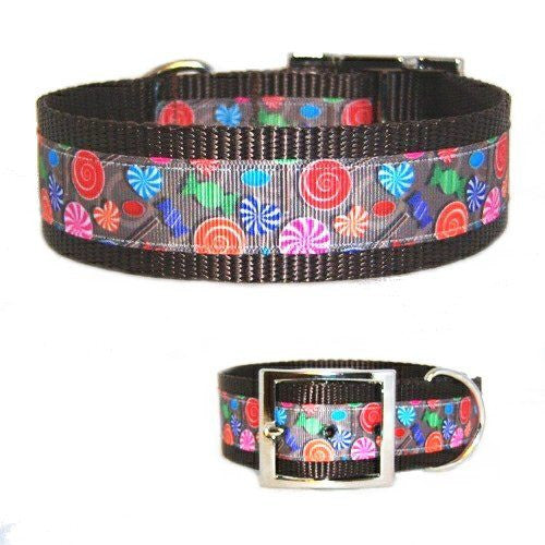1 1/2 Inch Wide Sweet Candy Dog Collar - For medium to large dogs