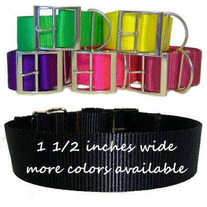 1 1/2 Inch Wide Large Nylon Dog Collar - For medium to large dogs