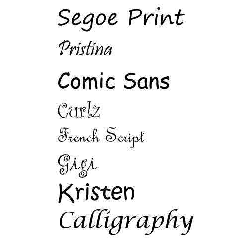 2 inch Wide Personalized Big Dog Collar font chart