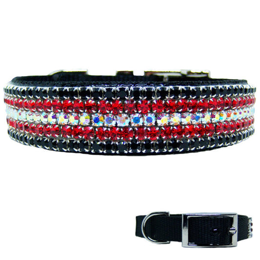 Midnight Flash crystal dog collar for medium to large dogs