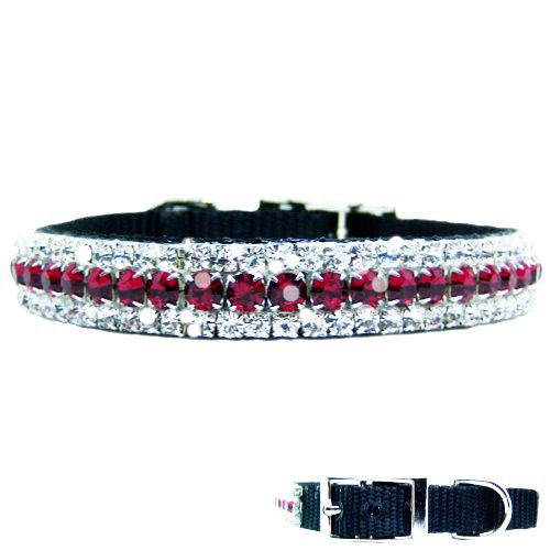 Ruby and diamonds bling pet collar for dogs and cats