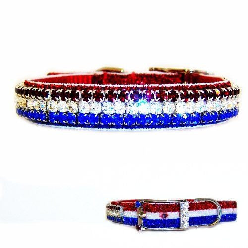 USA Sparkle Patriotic Pet Collar - For dogs and cats - dog-collar-fancy