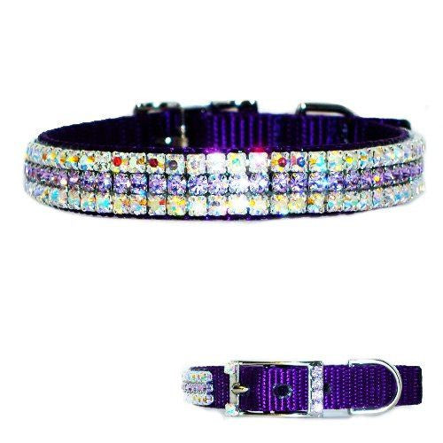 Heavenly Violet Crystal Pet Collar - For dogs and cats - dog-collar-fancy