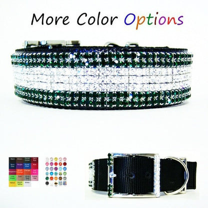 1 1/2 In Wide Custom Crystal Dog Collar