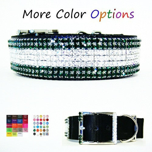 1 1/2 In Wide Custom Crystal Dog Collar