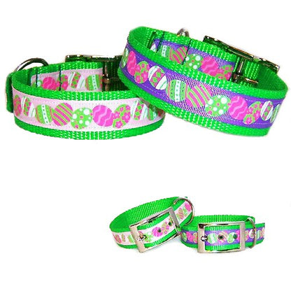 Colorful Eggs Easter dog collar