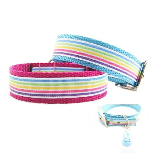Easter Stripes Dog Collar - For dogs and cats - dog-collar-fancy