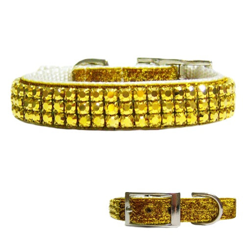 Gold Sparkle Bling Collar - For dogs and cats - dog-collar-fancy