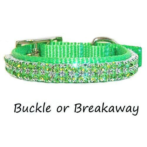 Lime Juice Small Crystal Pet Collar - For small dogs and cats - dog-collar-fancy