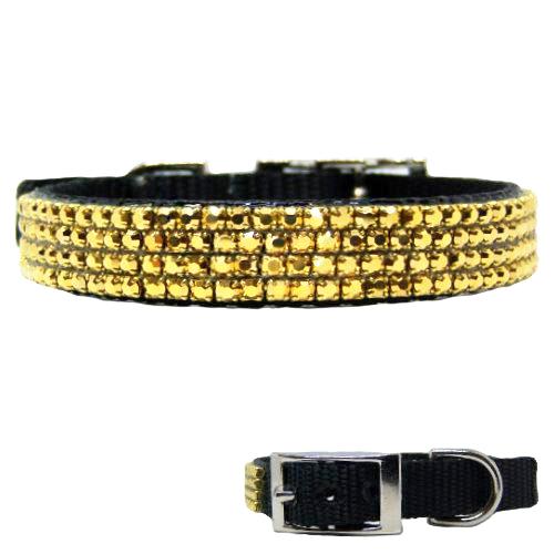 Lush Gold Crystal Collar - For dogs and cats - dog-collar-fancy
