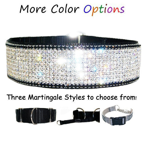 2 Inch Martingale Dog Collar with Bling - For large dogs - dog-collar-fancy