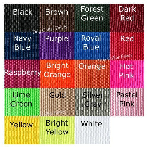 Nylon color chart for big dog collars