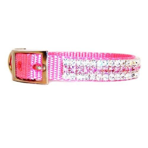 Pink Princess Crystal Jeweled Pet Collar - For dogs and cats - dog-collar-fancy