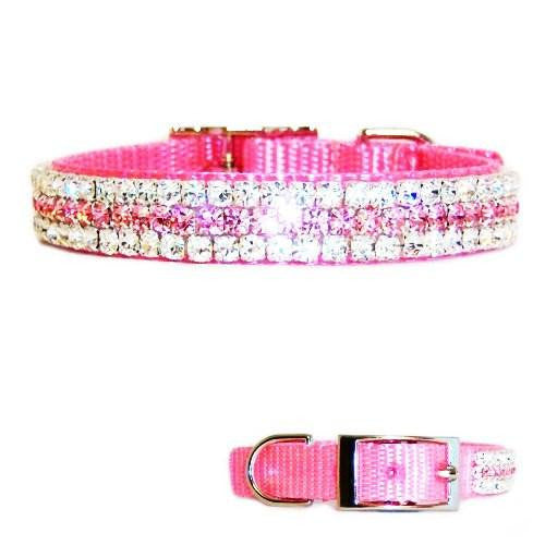 Pink Princess Crystal Jeweled Pet Collar - For dogs and cats - dog-collar-fancy
