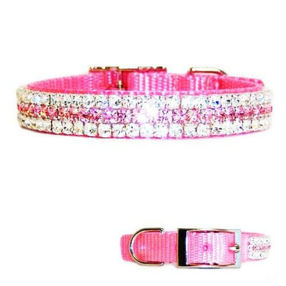 Pink Princess Crystal Jeweled Pet Collar - For dogs and cats - dog-collar-fancy