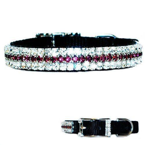 Plum Diamonds Pet Collar - For dogs and cats - dog-collar-fancy