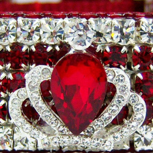 Royal Crown Ruby Crystal Dog Collar - For medium to large dogs - dog-collar-fancy