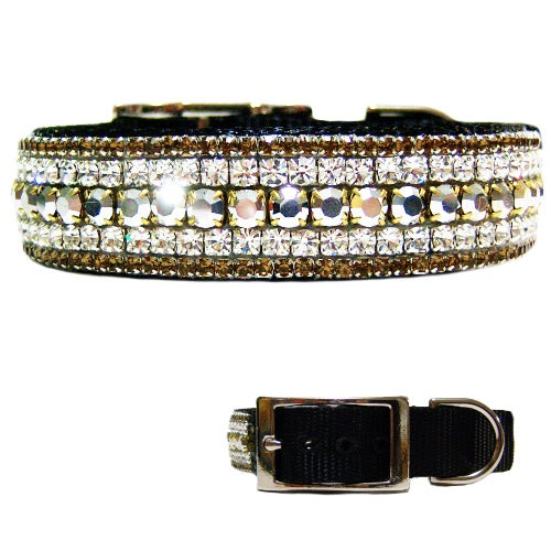 Cinnamon and Sterling Dog Collar - For medium to large dogs - dog-collar-fancy