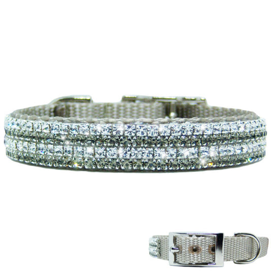 Black diamond and clear crystal pet collar
