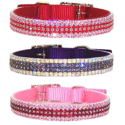 3/4 Inch Custom Jeweled Pet Collar - For dogs and cats - dog-collar-fancy