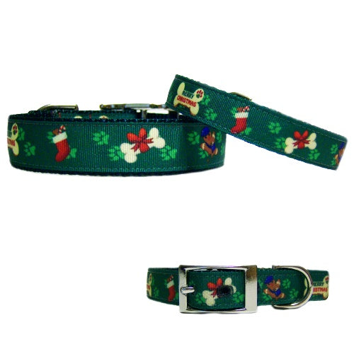 Very Merry Christmas Dog Collar - For dogs and cats - dog-collar-fancy